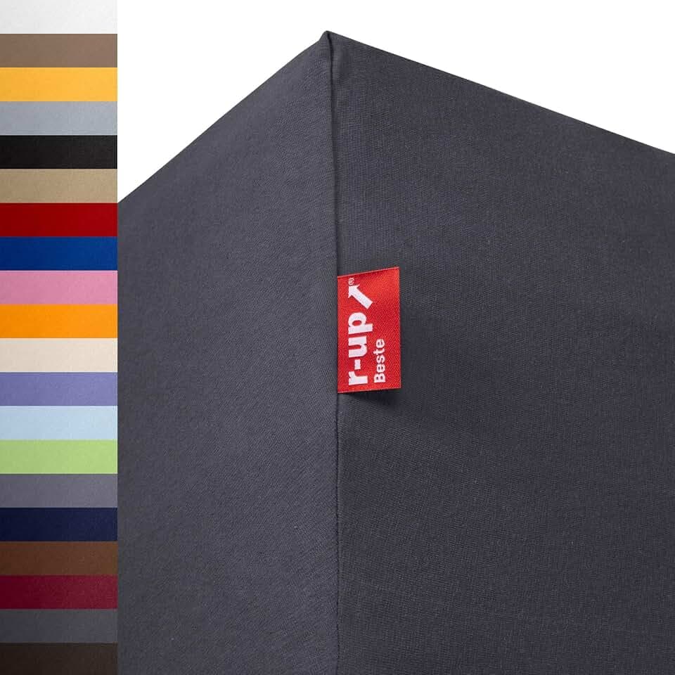 r-up Beste Spannbettlaken Doppelpack 90x200-100x220 anthrazitgrau