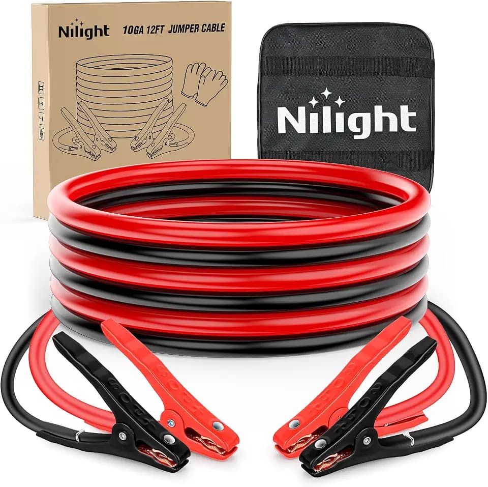 Nilight 10 Gauge 12FT 200A Car Battery Jumper Cables Kit
