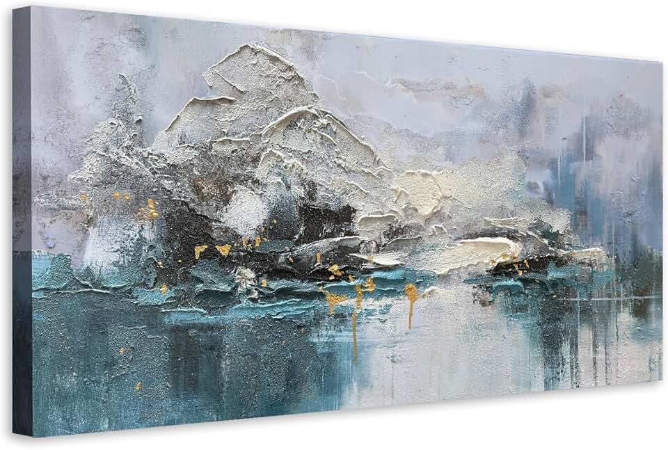 Enartly Grey Abstract Canvas Wall Art for Living Room, Modern Art Wall Decor Decorative Painting Artwork Pictures for Men Room Hallway Bedroom Kitchen Office Home Decor 40"x20"