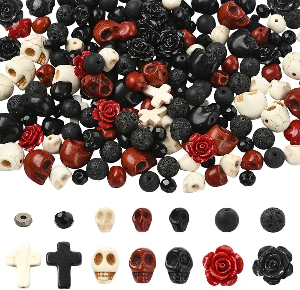 Ornaland Halloween Gothic Beads for Jewelry Making Kit Craft Gifts, 221Pcs