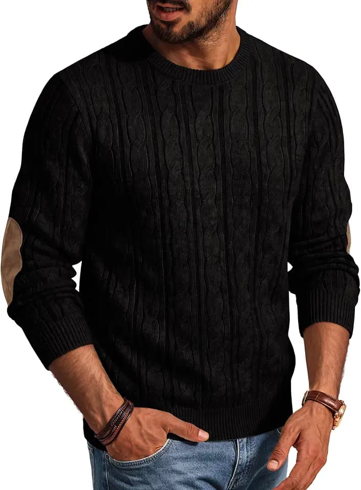 PJ PAUL JONES Pullover Herren mit Rundhalsausschnitt Langarm Strickpullover