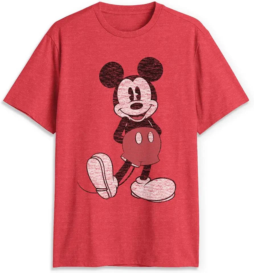 Disney Mickey Mouse Classic Mickey Pose Distressed Vintage Graphic Tee Men