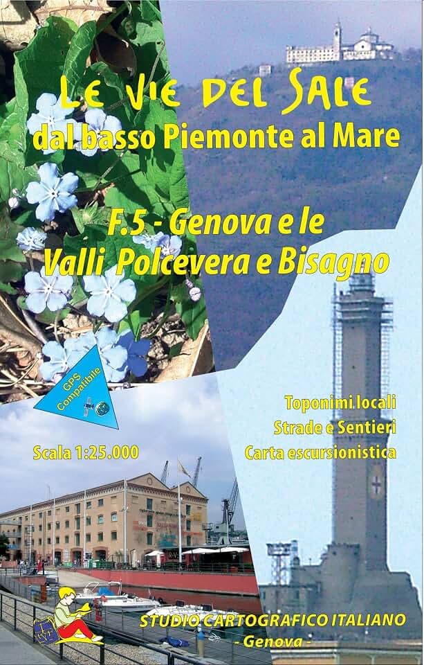 Ligurien-Piemont Wanderkarte Sonderblatt Le Vie del Sale f.5 - Genova e le valli Polcevera e Bisagno, Italien topographische Landkarte 1:25.000 (Landkarte)