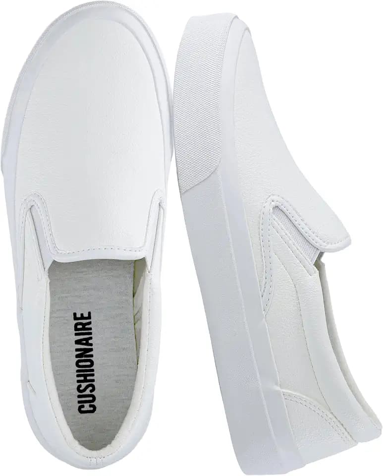 CUSHIONAIRE Ferris Fashion Slip On Sneakers for Women – Laceless Everyday Casual Womens Shoes with Cushioned Insole and Flexible Sole for Effortless Comfort and Style