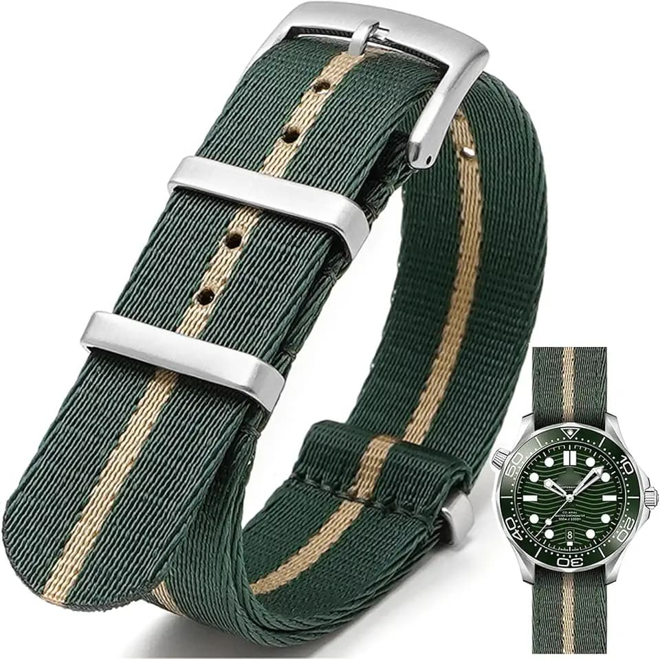 Military Ballistic Nylon Watch Band Heavy Buckle 18mm 20mm 22mm 24mm Thick G10 Premium Nylon Watch Bands Smart Watch Replacement Band Strap for Men Women