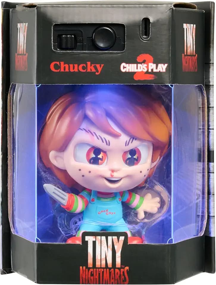 Tiny Nightmares Black Light Edition Collectible Chucky Figure