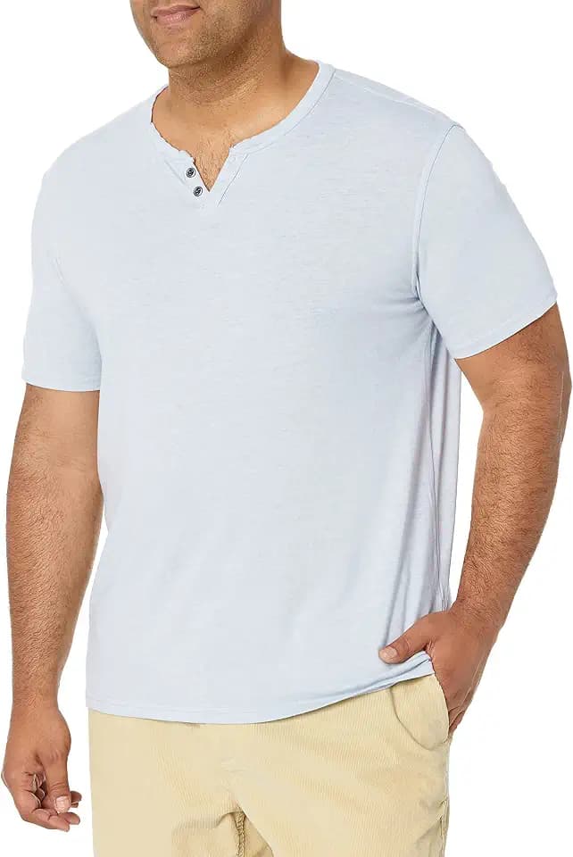 Lucky Brand Men's Venice Burnout Notch Neck Tee Shirt