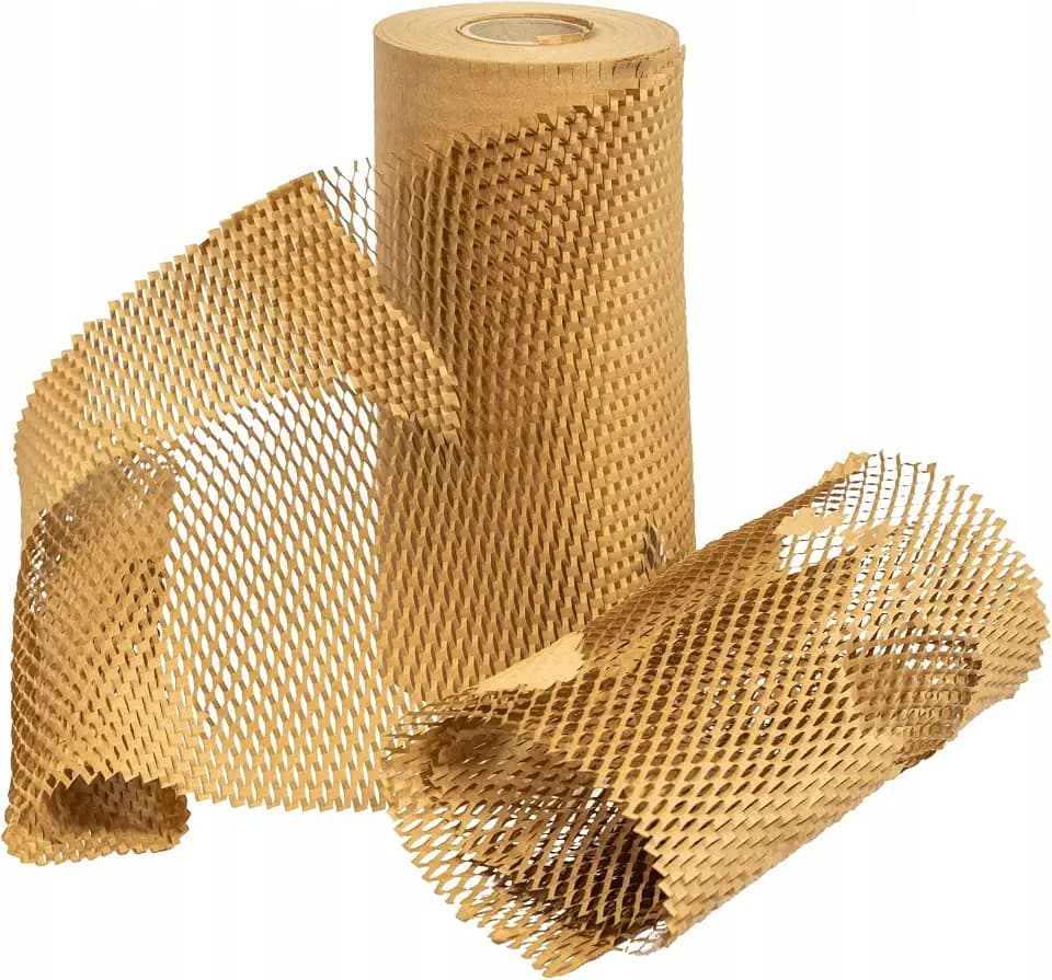Wabenpapier Verpackungspapier 30cmx50 meter (15m²) Verpackungsmaterial Papier Rolle Füllmaterial Verpackungsrolle Kraftpapier für Umzug Versandverpackungen Geschenke