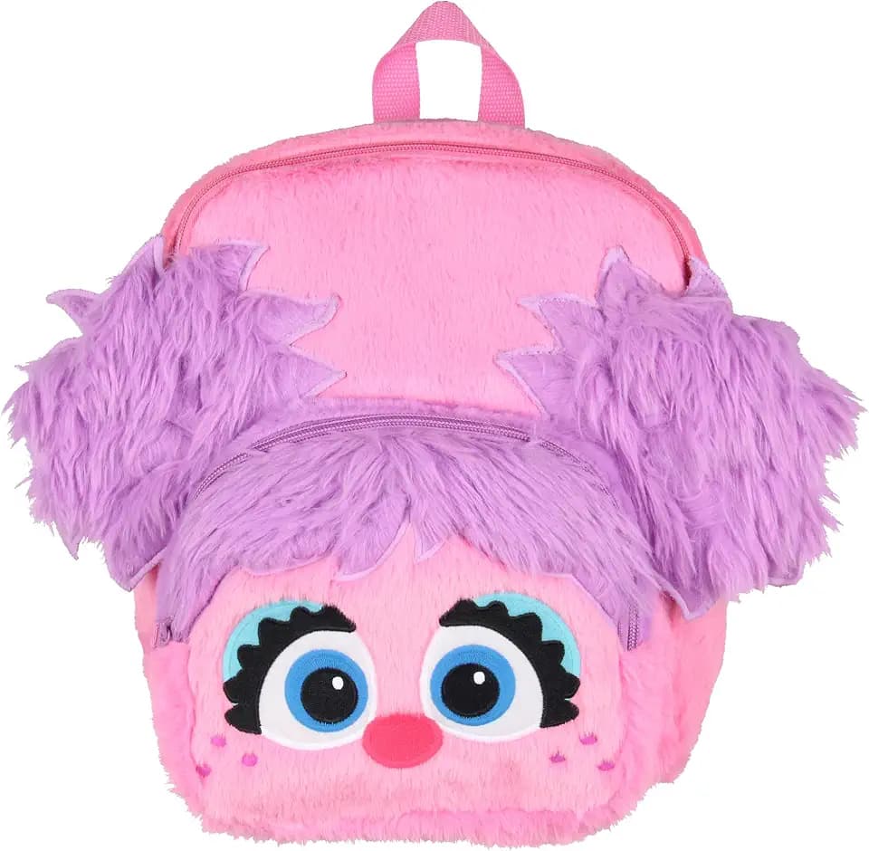 INTIMO Sesame Street Plush Furry Abby Cadabby Smile Face 12 Inch Backpack