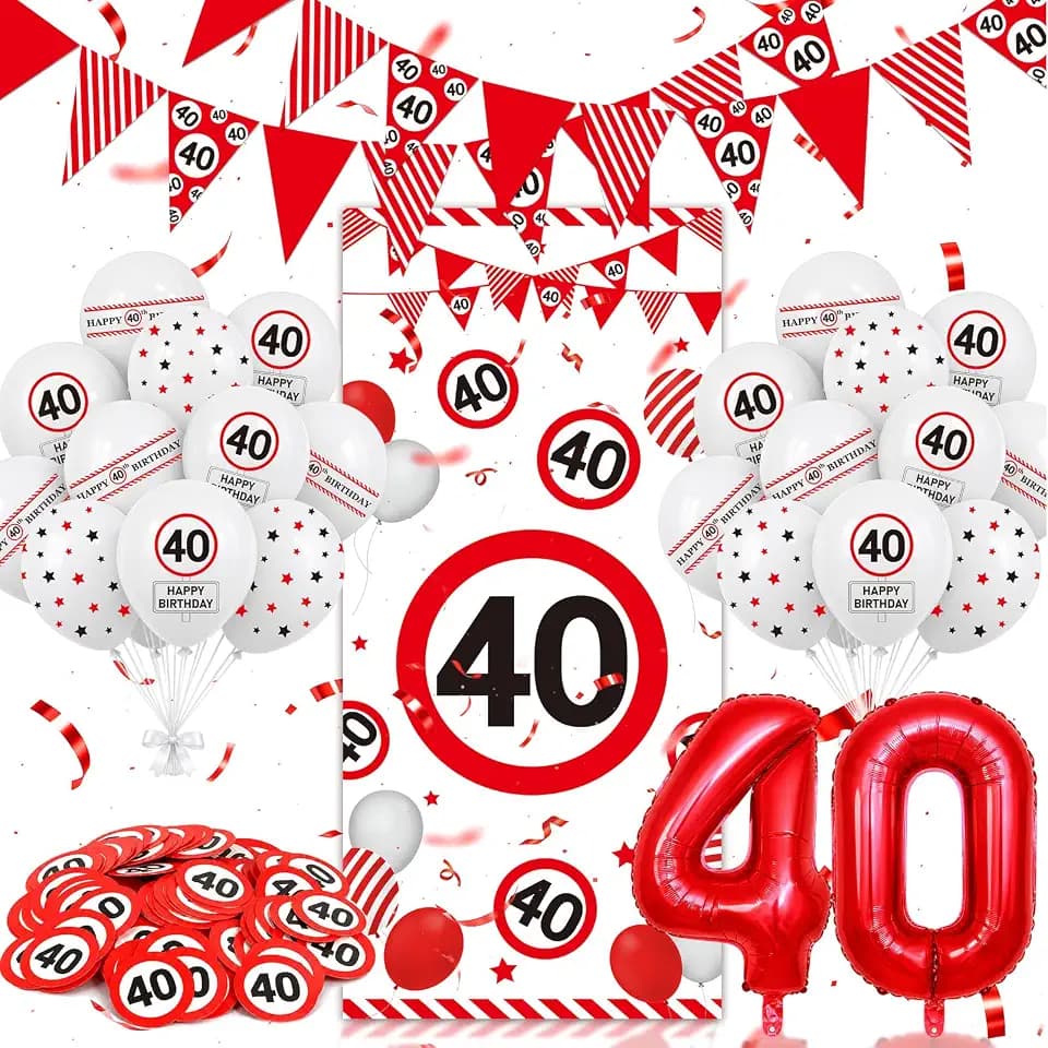 WenmthG 40 Geburtstag Deko Männer Frauen, Verkehrszeichen Partydeko