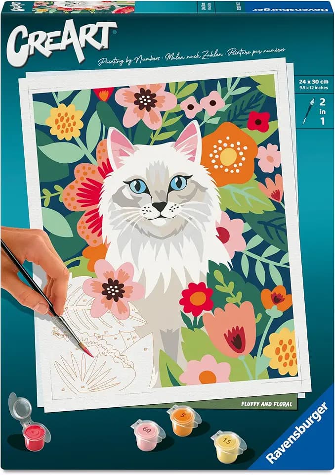 Ravensburger CreArt 12023146 - Samtpfote - Malen nach Zahlen ab 12 Jahren