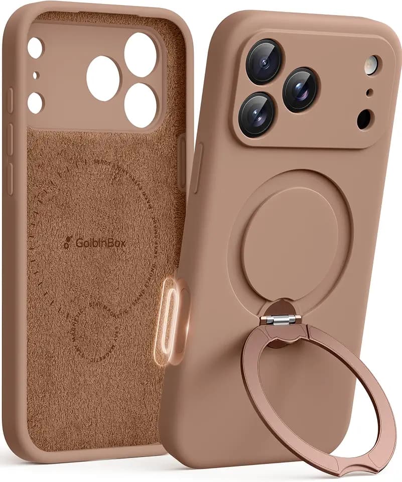 GolbinBox for iPhone 18 Pro Case/iPhone 17 Pro Case with Stand, Brown