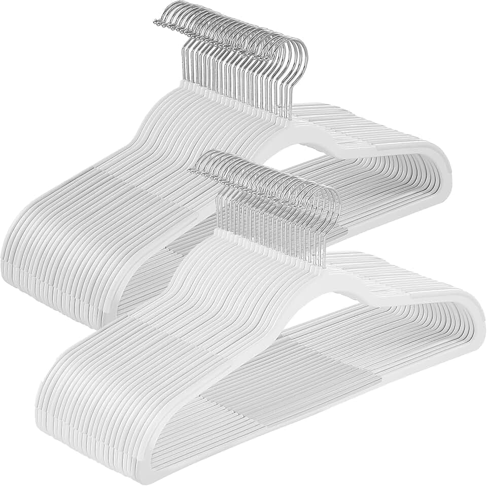SONGMICS Plastic Clothes Hangers, Pack of 50, Space-Saving