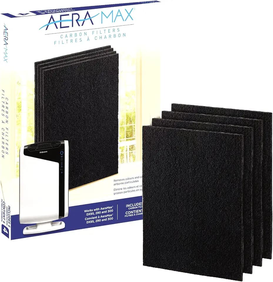 Fellowes Kohlefilter für Luftreiniger AeraMax DX95, Ersatzfilter, Karbonfilter, Carbonfilter, 4 Stück