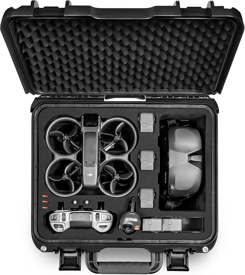 LEKUFEE wasserdichte Hartschalen-Tragetasche für DJI Avata 2 Drohne, Fly More Combo, DJI Goggles N3/3/Integra, RC Motion 3/2, FPV Remote Controller 3/2 und weiteres Zubehör (Nur Koffer)
