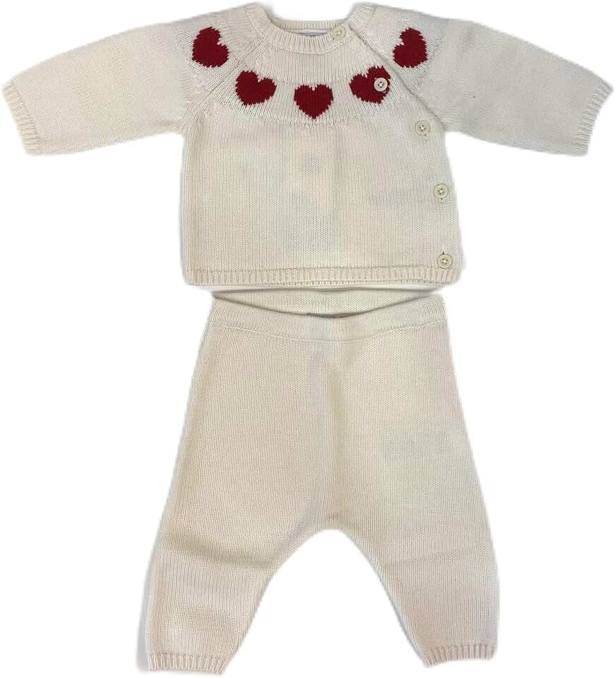 Petit Bateau A0AXZ 2-Teiliges Langarm-Set Unisex Baby Marshmallow/Corrida 12 Monate