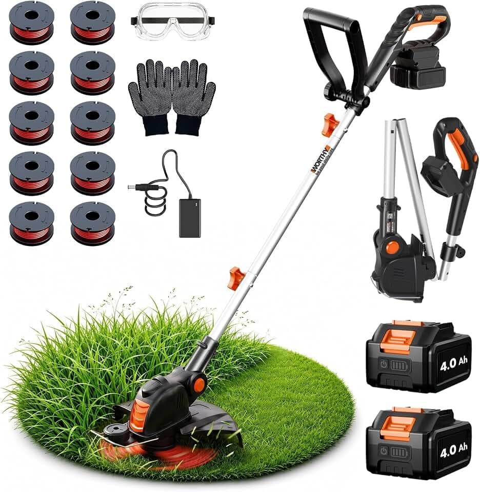Weed Wacker Eater Electric String Trimmer Battery Powered Lawn Trimmer