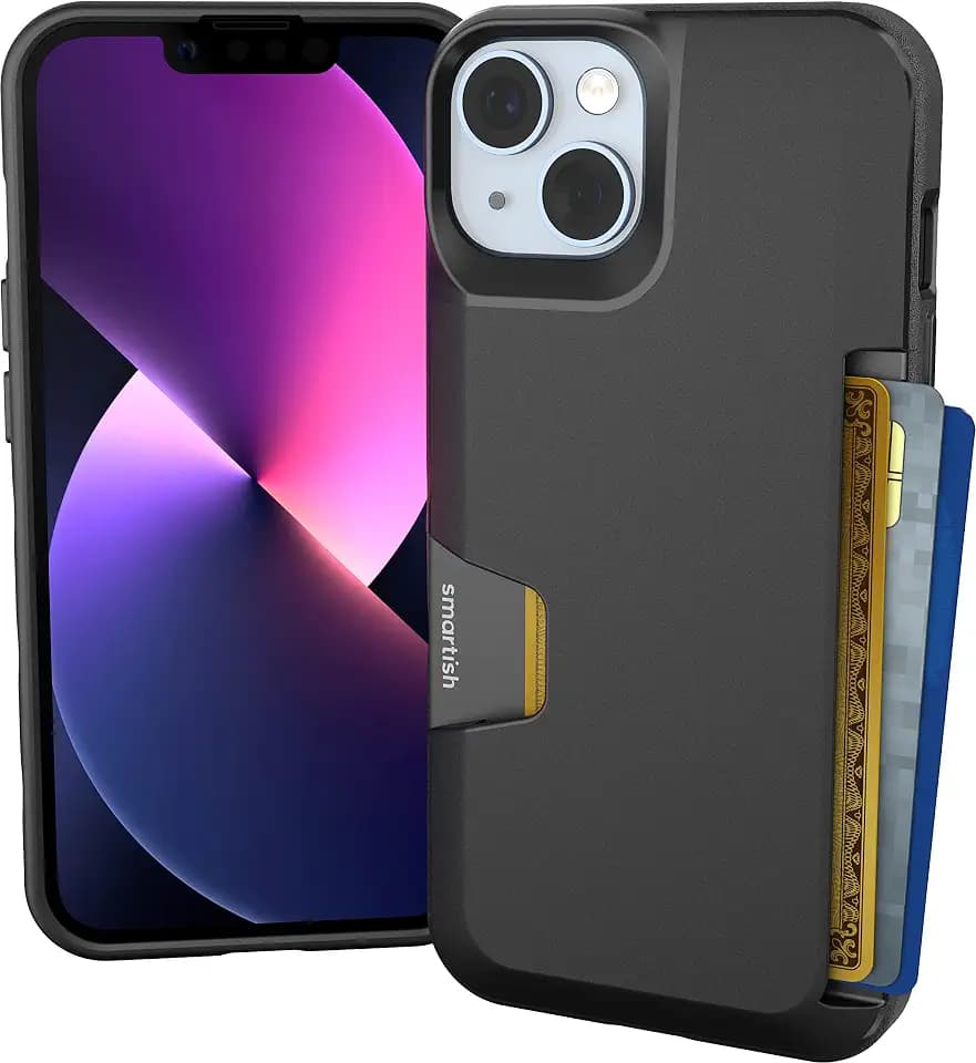 Smartish iPhone 14 Wallet Case with Card Holder, Wallet Slayer Vol 1, Black