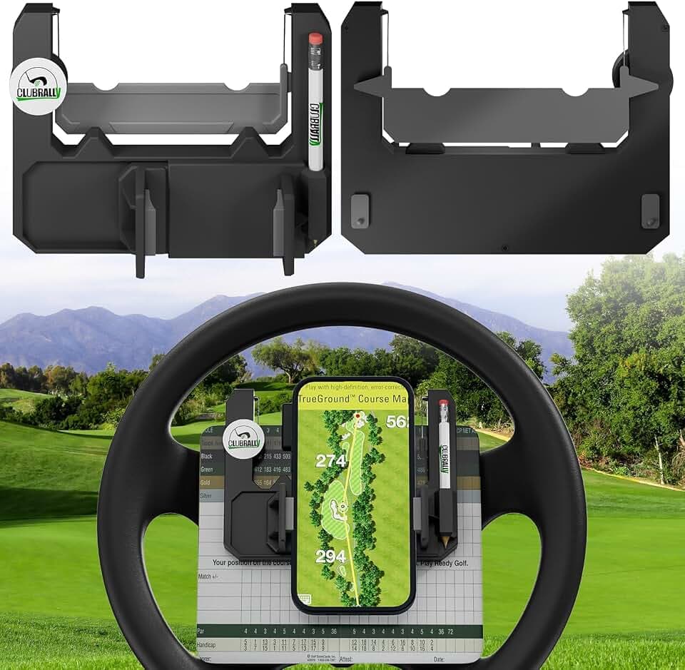 CLUBRALLY Golf Cart Accessories Steering Wheel Phone Mount for Club Car EZGO Yamaha