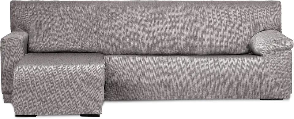 Eysa sofabezug für chaiselongue mit kurzer armlehne Linke Seite Vorderansicht grau Design Luz