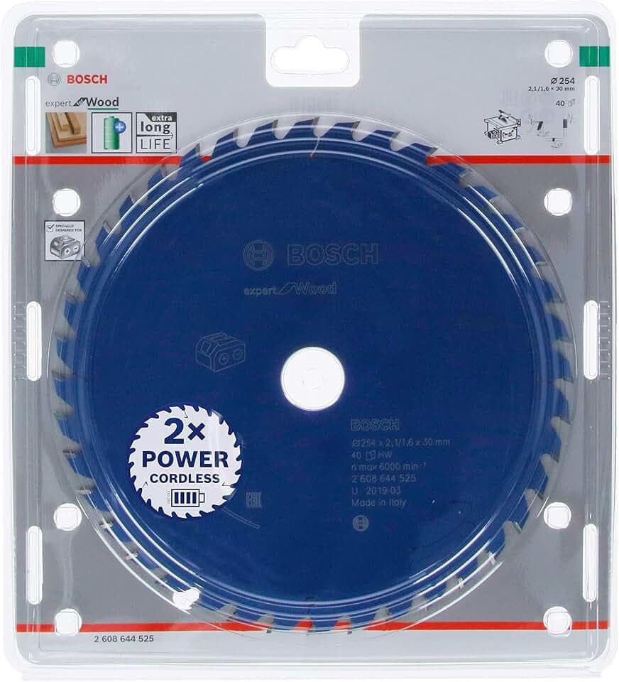 Bosch Professional 1x Kreissägeblatt Expert for Wood (Holz, Sägeblatt Ø 254 x 30 x 2,1 mm, 40 Zähne, Zubehör Akku Kreissäge)