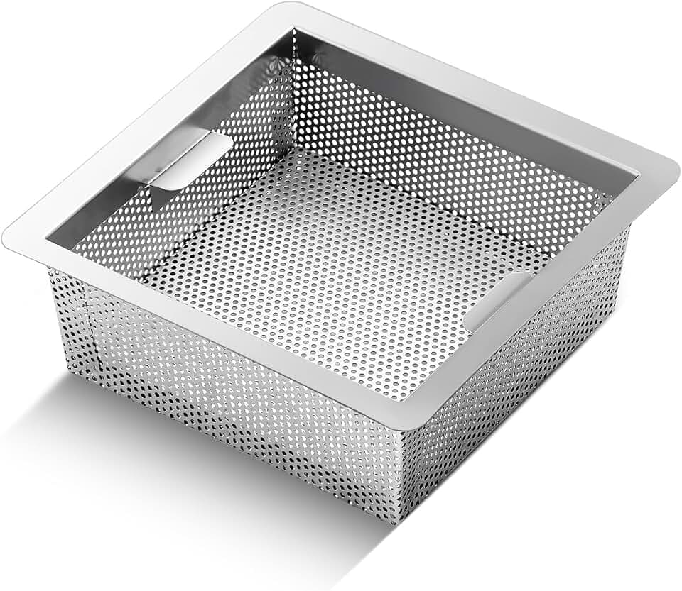 Tuanse 1 Pc 8.5 x 8.5 x 3'' Stainless Steel Floor Drain Strainer