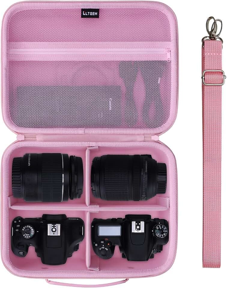 Medium Camera Case Bag for Canon/Sony/Nikon Camera and Multiple Lens Pink