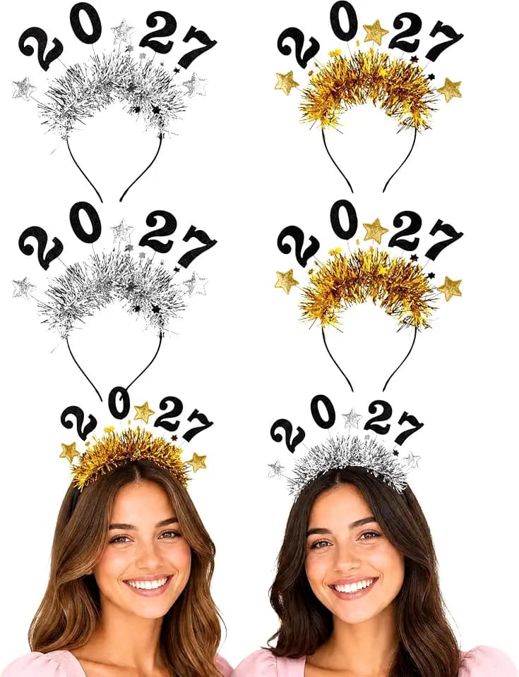2027 Happy New Year Eve Headband Tiara NYE Party Crown Accessories