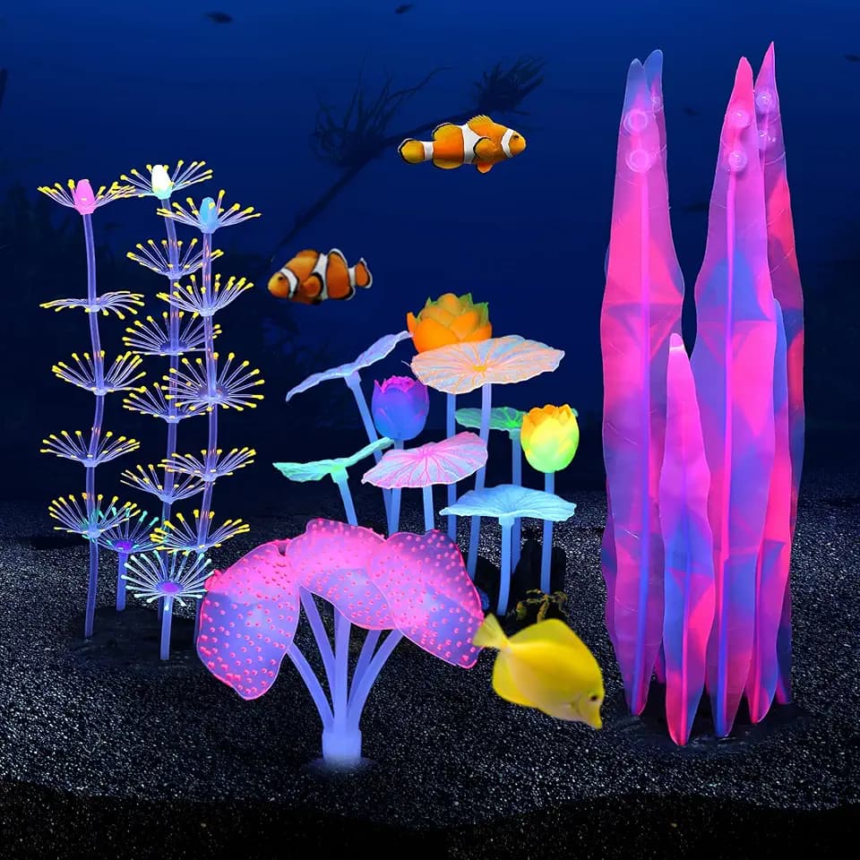 Glowing Fish Tank Decoration Aquarium Plants Accessories Kit #2