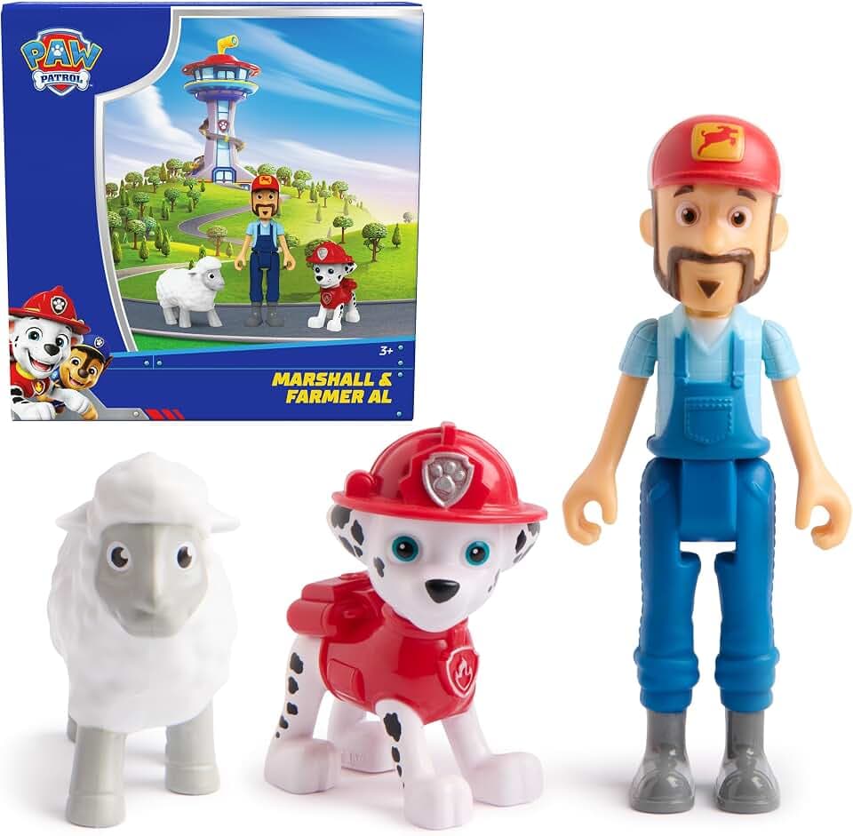 Paw Patrol Marshall & Farmer Al Figure Pack with Sheep Toy Figure