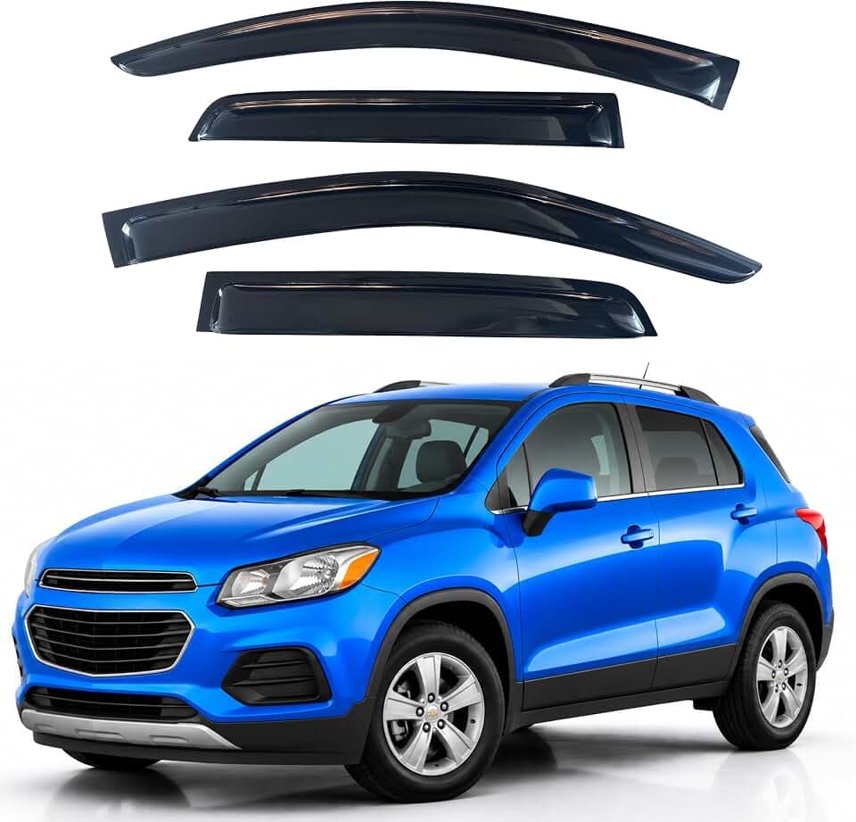 IG Window Visors Fit for 2014-2022 Chevrolet/Chevy Trax, Out-Channel Rain Guards Vent Wind Deflectors 4PC, Car Accessories for 2013-2022 Buick Encore (Does Not Fit Encore GX)