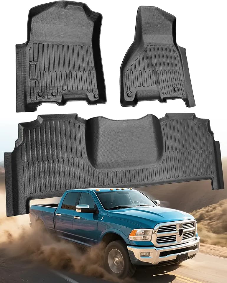 Car Floor Mats for Dodge Ram Mega Cab Only: 2010-2018 4th Ram 2500/3500