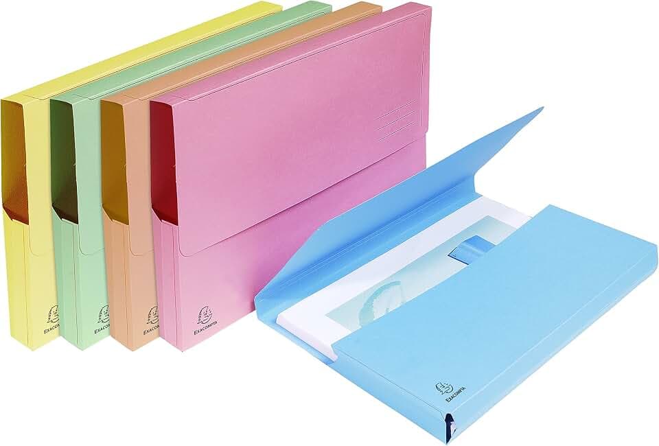 Exacompta 47870E Aktenmappen Packung (mit Verschlußkappe, aus Manila-Karton 290 g, Nature Future, Din A4) 25 Stück farbig sortiert