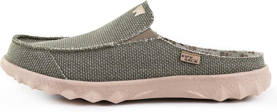 Kickback Chaise Classic Herren‑Mules ohne Ferse – Casual Slip‑On Clogs aus Canvas – Bequeme Sommer, Strand‑ und Reiseschuhe für Innen‑ und Außenbereich mit Rutschfester Sohle