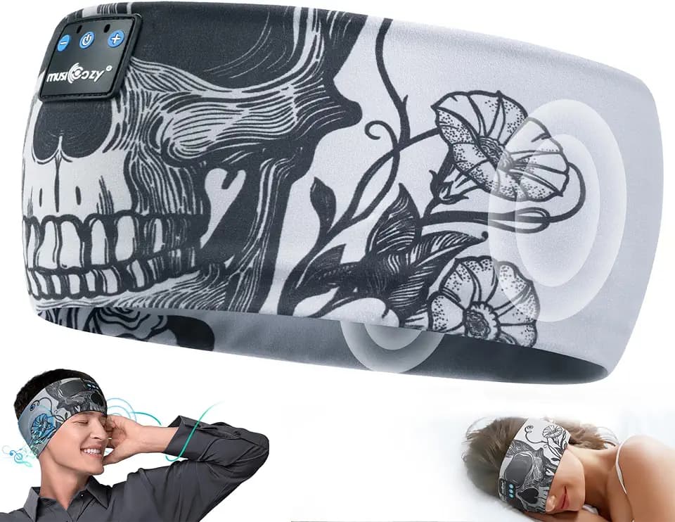 MUSICOZY Sleep Headphones Bluetooth Headband Headphones for Side Sleepers