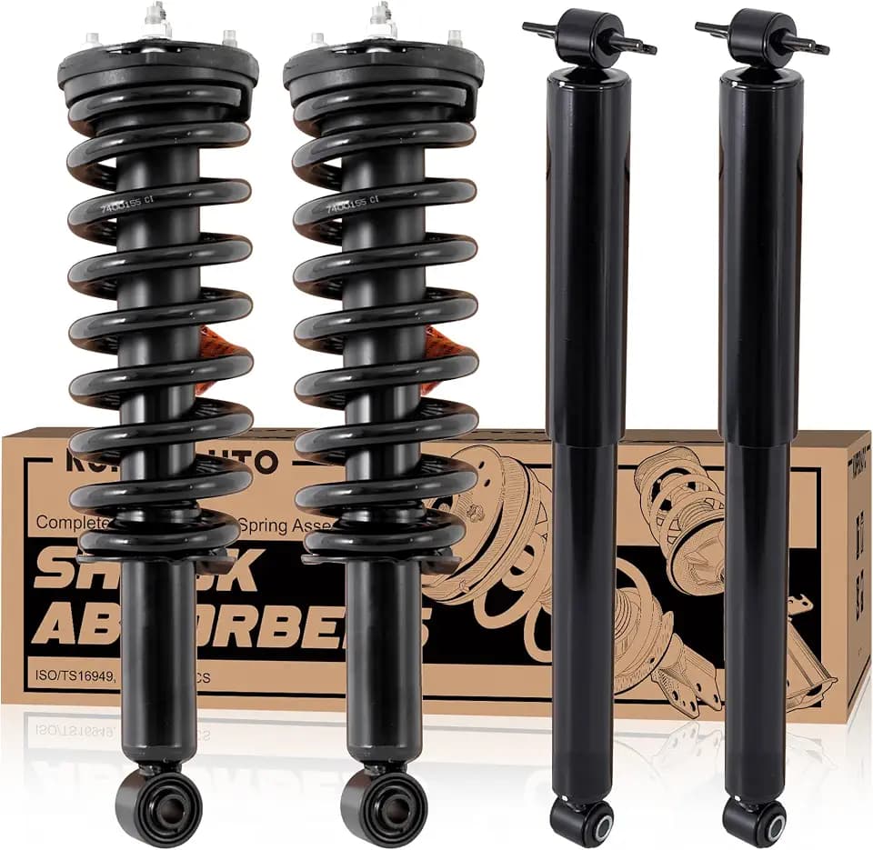 KUIPERAUTO Front and Rear Complete Struts Coil Spring Assembly 171353 4344466 Compatible with 2004-2012 Chevy Colorado RWD, 2004-2010 2011 2012 GMC Canyon RWD Excluding 17 or 18 Inch Wheels