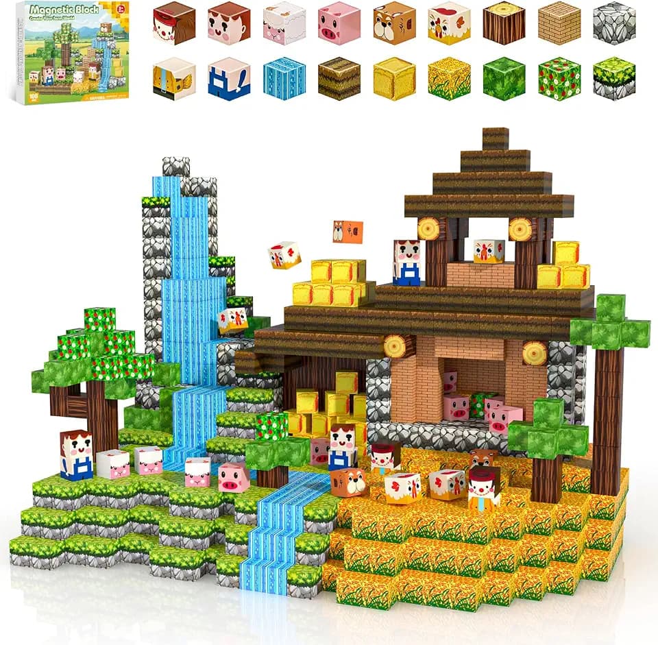 Magnetic Blocks, 100Pcs 0.8in Magnet Building Cubes for Kids Ages 3+ Gifts