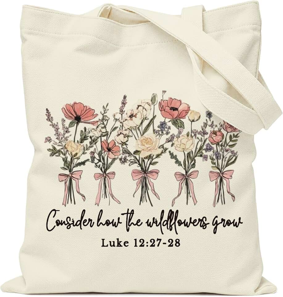 Christian Bible Verse Tote Bag for Women Faith Church