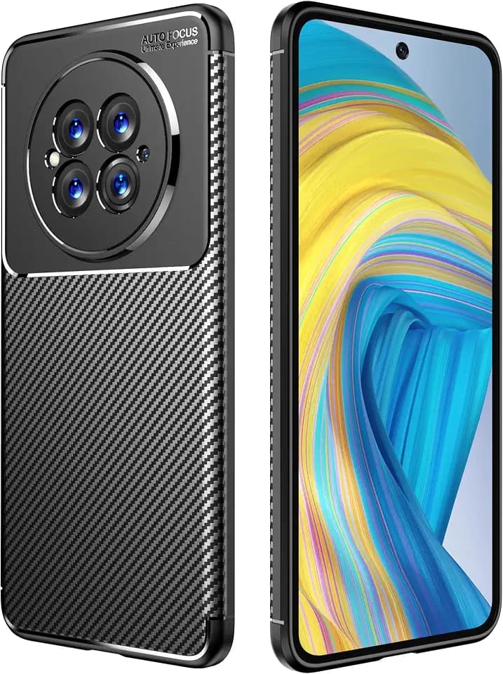 Hülle für Huawei Mate 40 Pro+,Schlankes Design aus Kohlefaser-Leder mit TPU-Hybridabdeckung kratzfestem für Huawei Mate 40 Pro+, Schwarz
