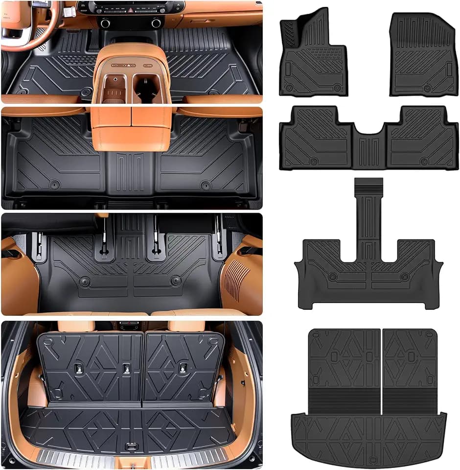 Prosheve Floor Mats & Cargo Liner Set for 2026 Hyundai Palisade 7/8 Seats,(Only Fit Gas) Custom Fit All Weather TPE Floor Liners for 2026 Palisade Se Sel Sel Premium Xrt Limited Calligraphy