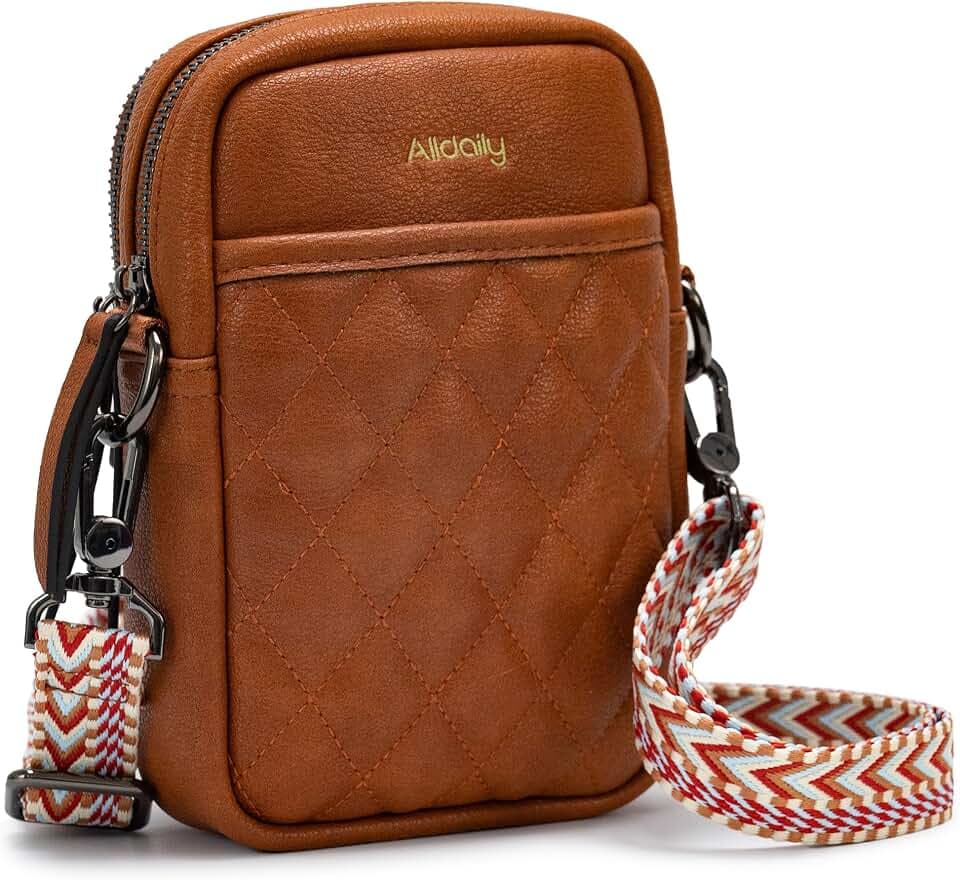 Alldaily Small Crossbody Bag for Women Vegan Leather Phone Purse with Card Slots