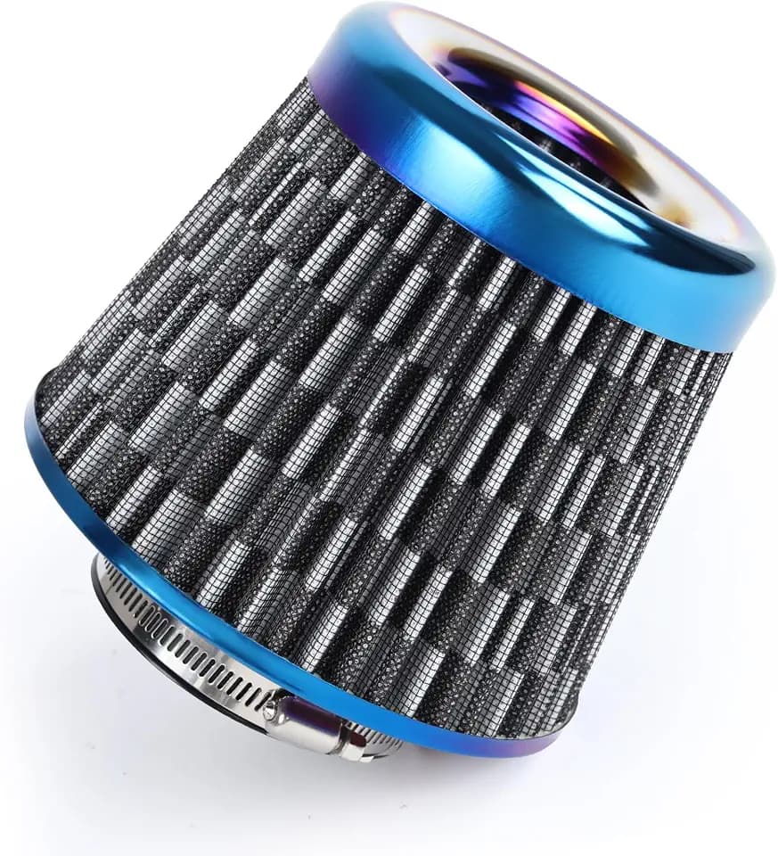 3" 76mm Cold Air Intake Filter Clamp-On Cone Filter Carbon Fiber Pattern