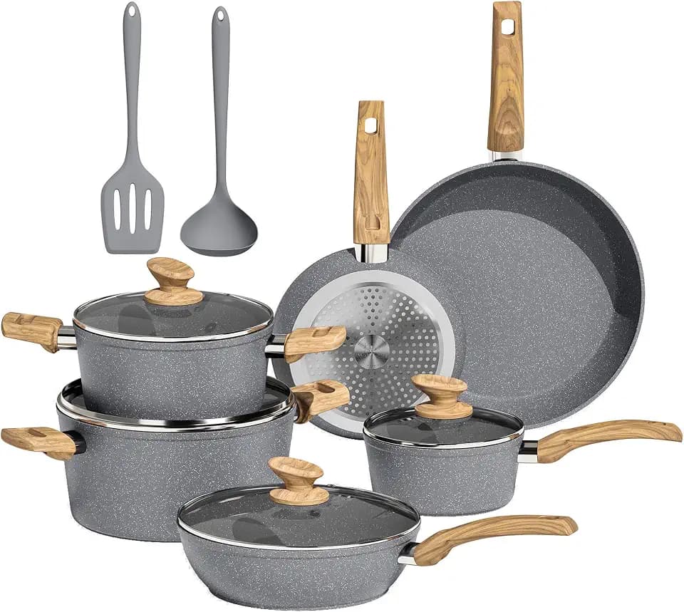 Kitchen Academy Topf und Pfannenset Topfset 12tlg Antihaft-Versiegelung