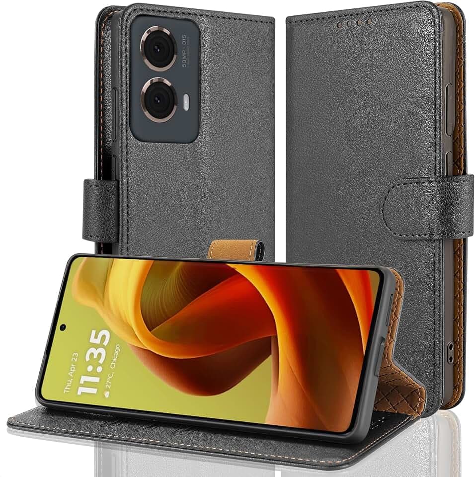 Case Collection für Motorola Moto G85 Hülle - Leder Handyhülle mit Kartenfächern [RFID-Blockierung] Stoßfest [Ständer] Handy Schutzhülle für Motorola G85 5G Hülle