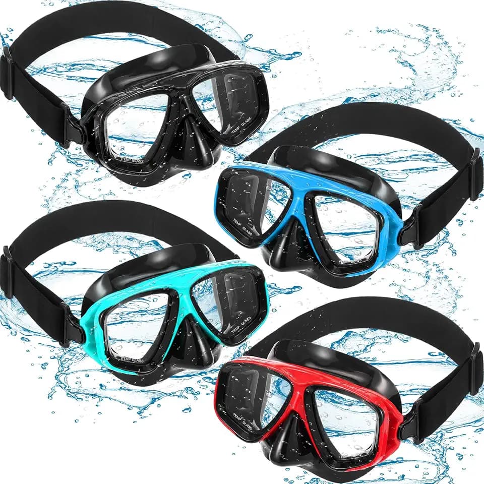 Flutesan 4pcs Kids Youth Swim Goggle with Nose Cover Elastic Strap