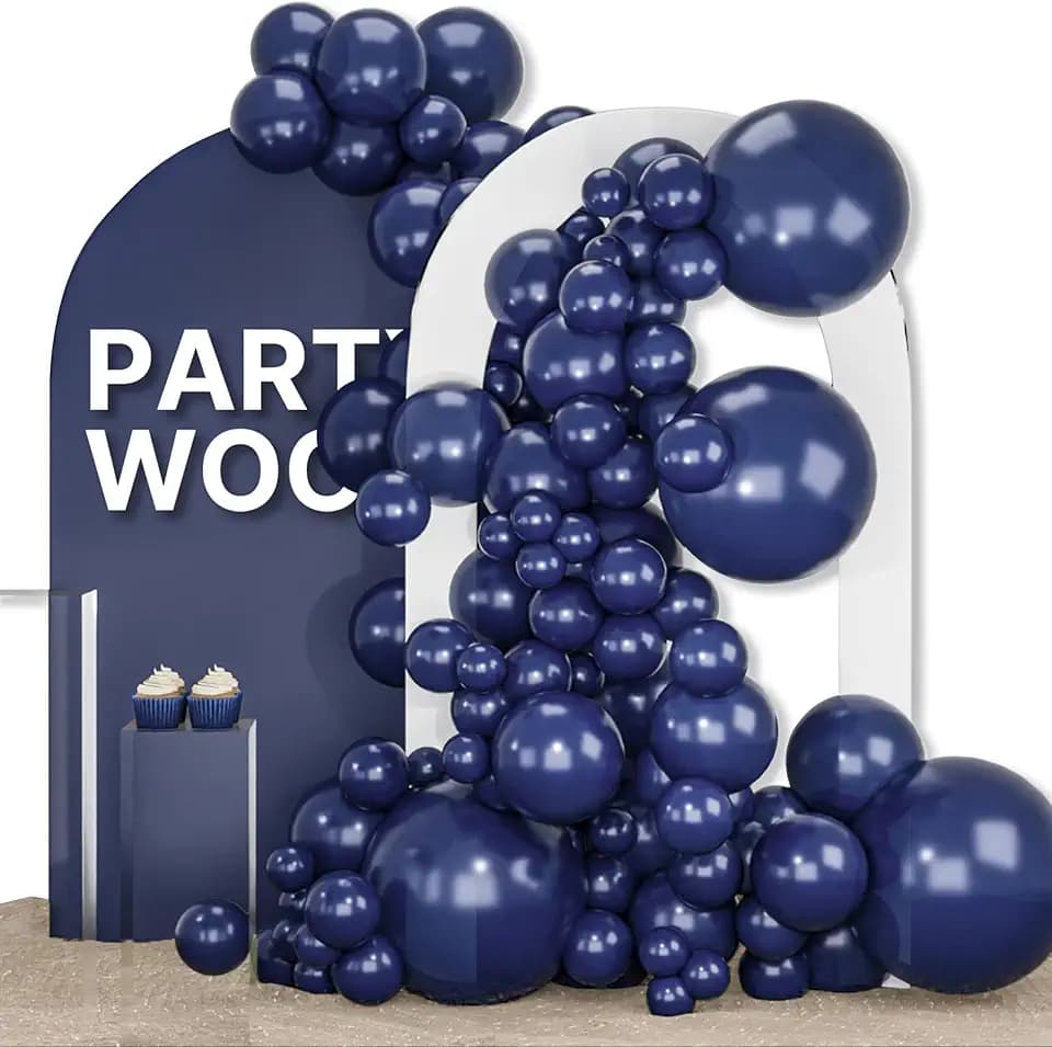 PartyWoo Navy Blue Balloons 155pcs Dark Blue Color Different Sizes