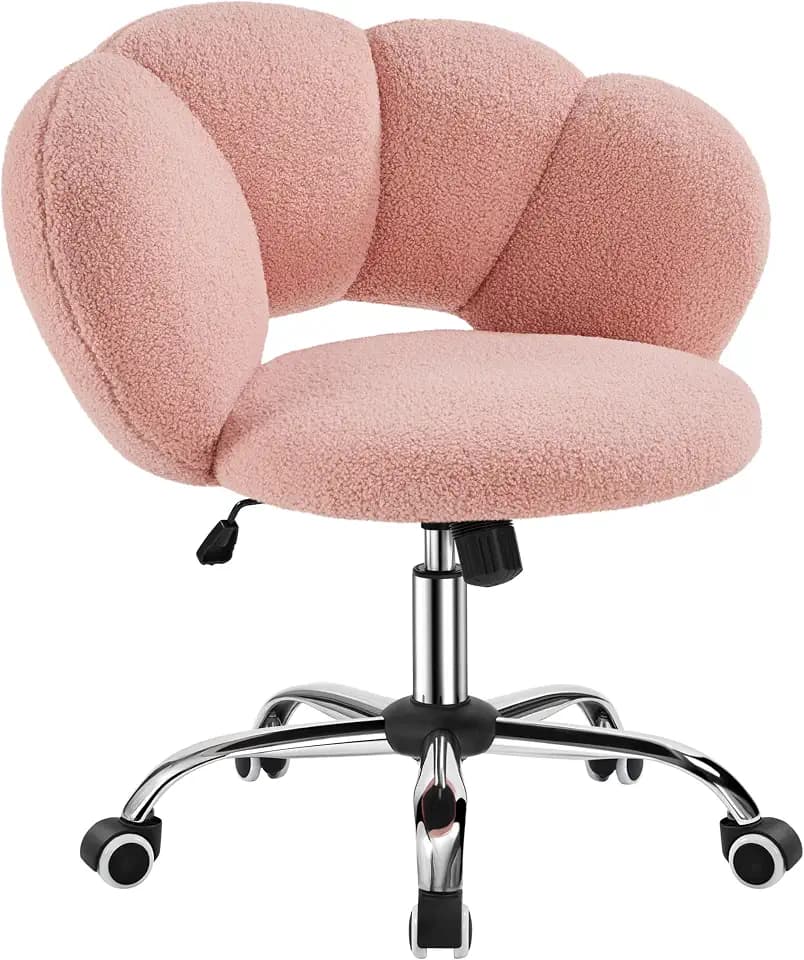 Yaheetech Bürostuhl, ergonomischer Drehstuhl, Rückenlehne Komfort in Wolke, höhenverstellbar, Belastung 136 kg, für Wohnzimmer, Schlafzimmer, Büro, Rosa/Lounge
