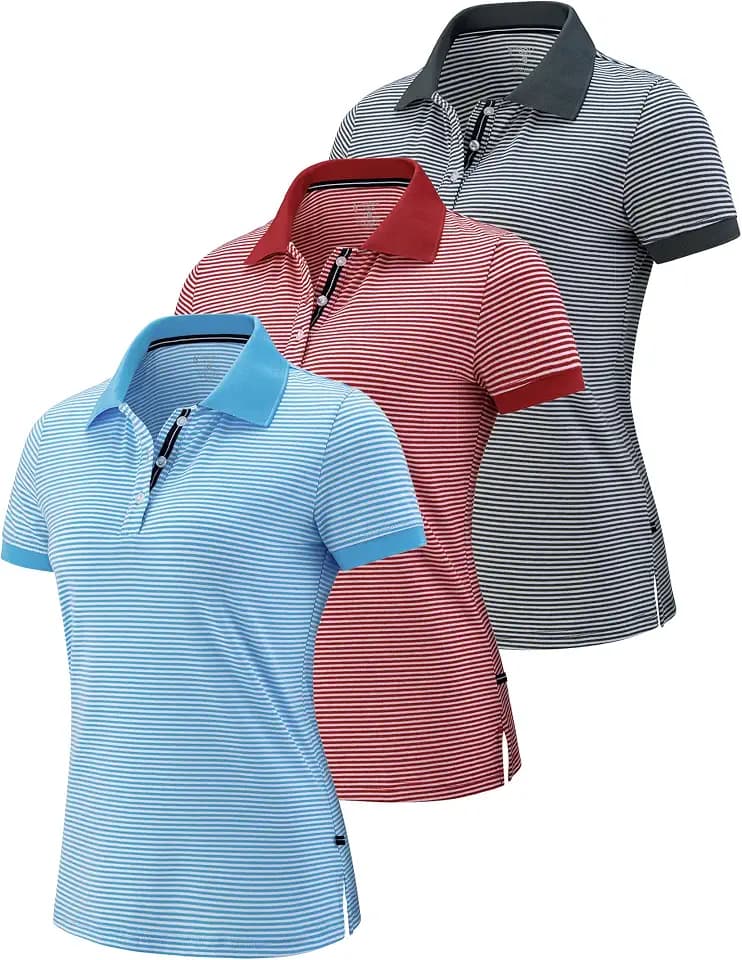 Liberty Pro 1 or 3 Pack Women's Athletic Polo Short Sleeve Shirts
