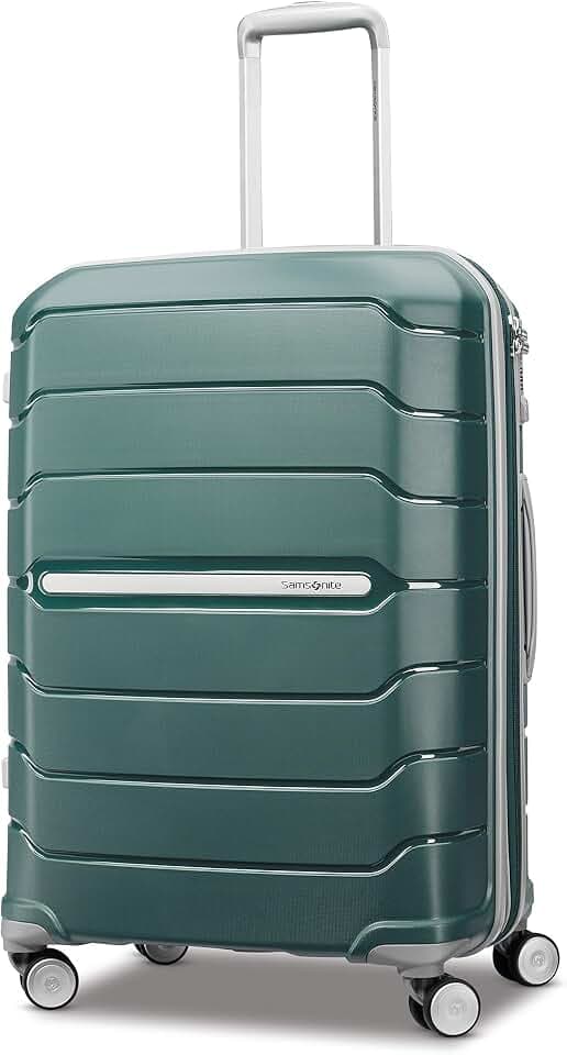 Samsonite Freeform 24-Inch Medium Luggage with Dual 360° Spinner Wheels - Checked Suitcase - TSA Lock, Airline-Approved - Durable Polypropylene Expandable Hardshell for Lightweight Travel - Sage Green