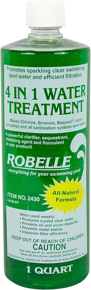Robelle 1-Quart Concentrated 4-In-1 Pool Clarifier, Made in USA